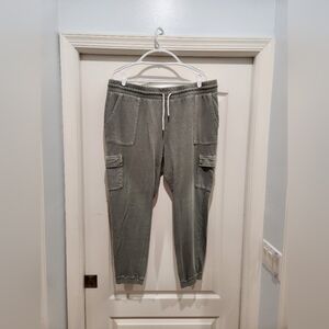 Women's Olive Cargo Jogger Pants - Drawstring Waist